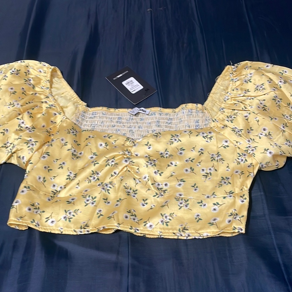 Yellow crop top